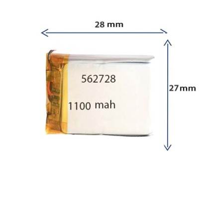 باتری لیتیوم پلیمری مدل 562728 با ظرفیت 1100 MAH