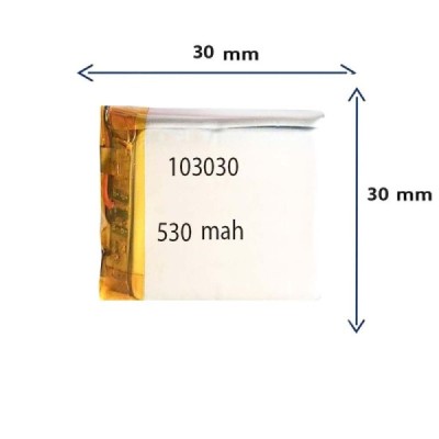 باتری لیتیوم پلیمری مدل 103030 با ظرفیت 530 MAH