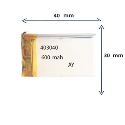 باتری لیتیوم پلیمری مدل 403040 با ظرفیت 400 MAH