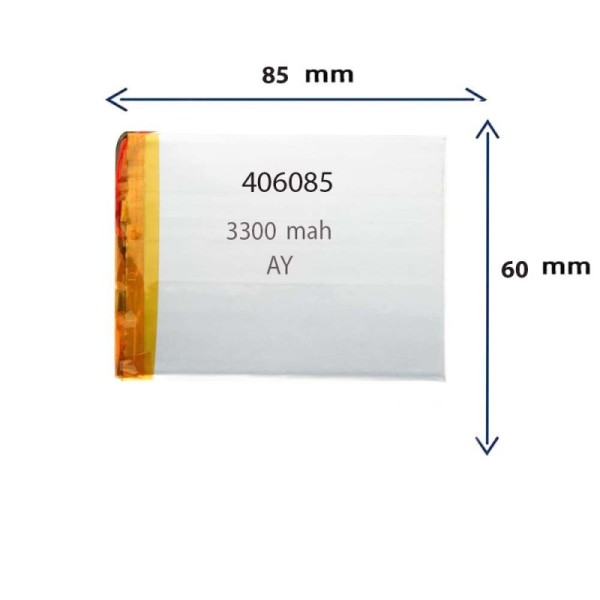 باتری لیتیوم پلیمری مدل 406085 با ظرفیت 3300 MAH