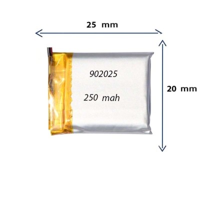 باتری لیتیوم پلیمری مدل 902025 با ظرفیت 250 MAH