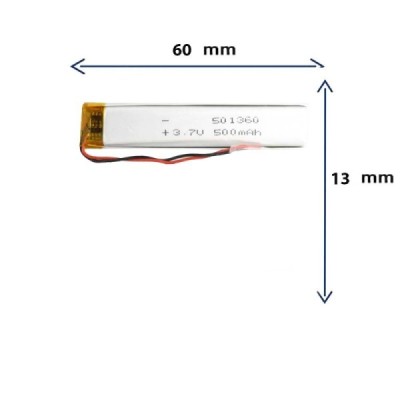 باتری لیتیوم پلیمری مدل 501360 با ظرفیت 500 MAH