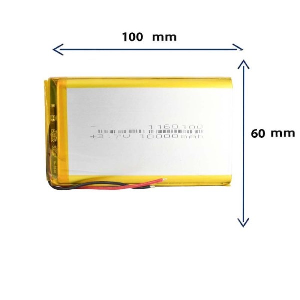 باتری لیتیوم پلیمری مدل 1160100 با ظرفیت 10000 MAH