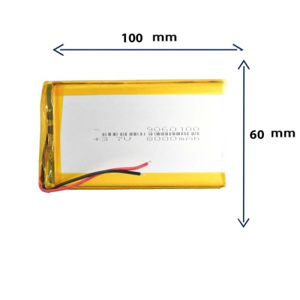 باتری لیتیوم پلیمری مدل 9060100 با ظرفیت 8000 MAH
