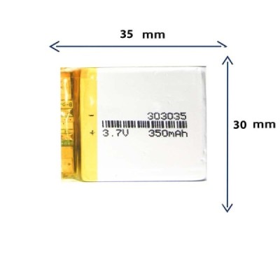 باتری لیتیوم پلیمر مدل 303035 با ظرفیت 350 MAH