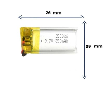باتری لیتیوم پلیمری مدل 350926 با ظرفیت 350 MAH