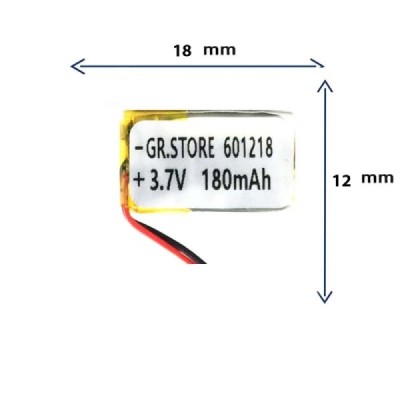 باتری لیتیوم پلیمری مدل 601218 با ظرفیت 180 MAH  برند GR.STORE