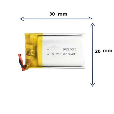 باتری لیتیوم پلیمری مدل 902030 با ظرفیت 600 MAH