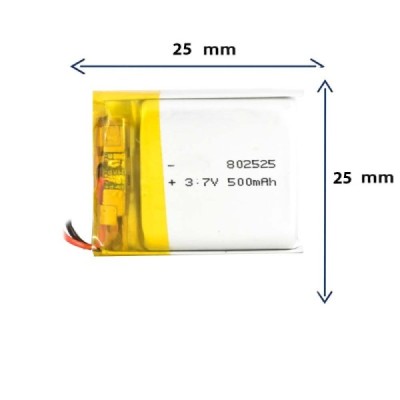 باتری لیتیوم پلیمری مدل 802525 با ظرفیت 500 MAH