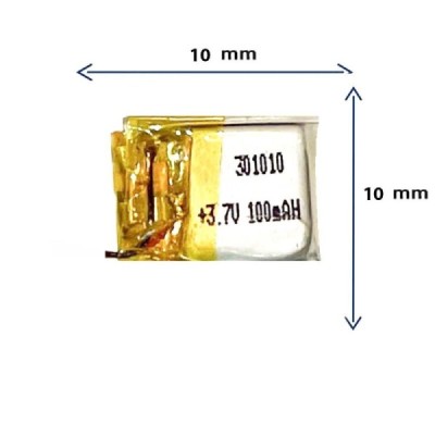 باتری لیتیوم پلیمری مدل 301010 با ظرفیت 100 MAH