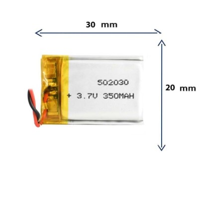 باتری لیتیوم پلیمری مدل 502030 با ظرفیت 350 MAH