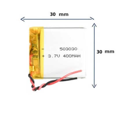 باتری لیتیوم پلیمری مدل 503030 با ظرفیت 400 MAH