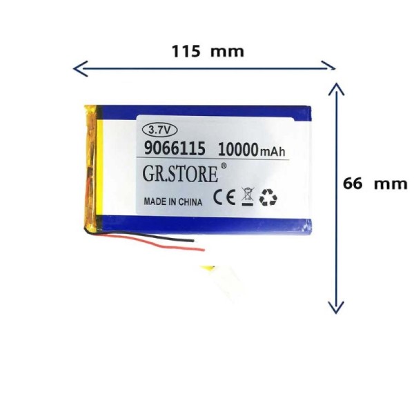 باتری لیتیوم پلیمری مدل 9066115 با ظرفیت 10000 برند GR.STORE