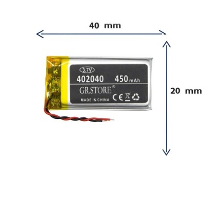 باتری لیتیوم پلیمری مدل 402040 با ظرفیت 450 MAH برند GR.STORE