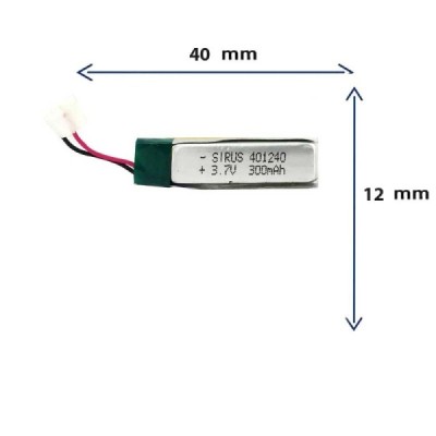 باتری لیتیوم پلیمری مدل 401240 با ظرفیت 300 MAH