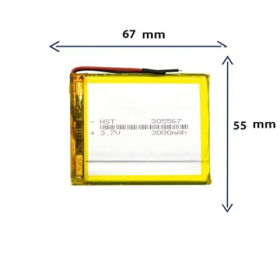 باتری لیتیوم پلیمری مدل 305567 با ظرفیت 3000 MAH برند GR.STORE