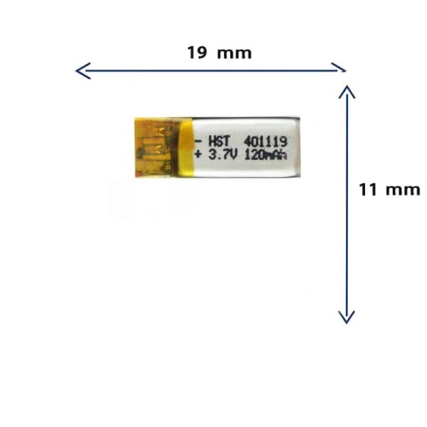 باتری لیتیوم پلیمری مدل 401119 با ظرفیت 120 MAH برند GR.STORE