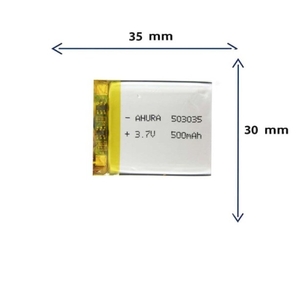باتری لیتیوم پلیمری مدل 503035 با ظرفیت 500 میلی آمپر برند GR.STORE
