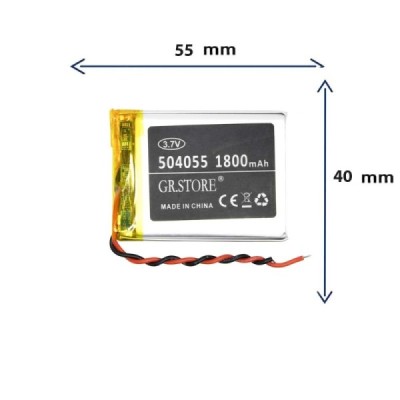 باتری لیتیوم پلیمری مدل 504055 با ظرفیت 1800 MAH برند GR.STORE