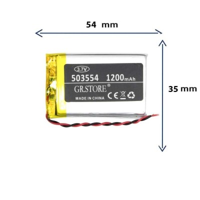 باتری لیتیوم پلیمری مدل 503554 با ظرفیت 1200 MAH برند GR.STORE