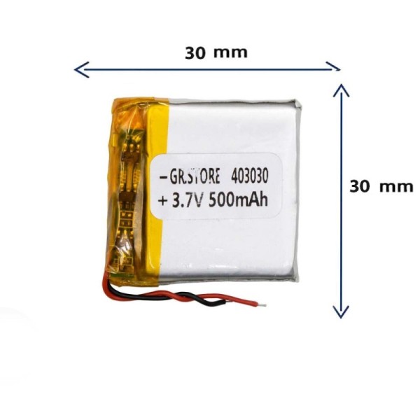 باتری لیتیوم پلیمری مدل 403030 با ظرفیت 500 MAH برند GR.STORE