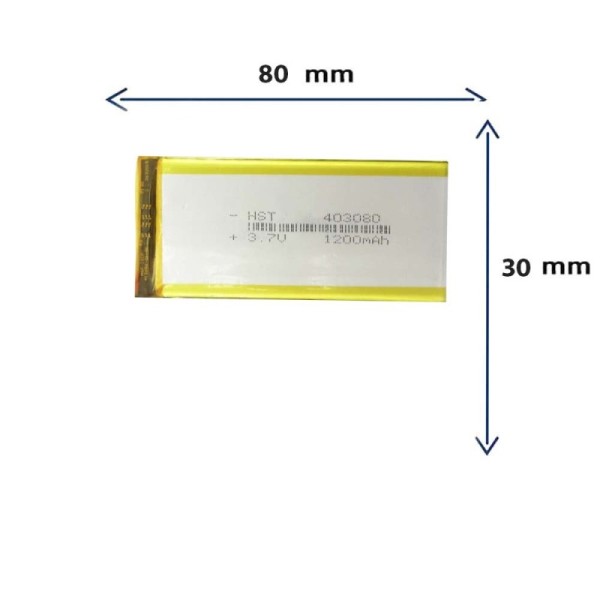 باتری لیتیوم پلیمری مدل 403080 با ظرفیت 1200 MAH  برند GR.STORE