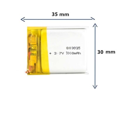 باتری لیتیوم پلیمری مدل 803035 با ظرفیت 1000 MAH