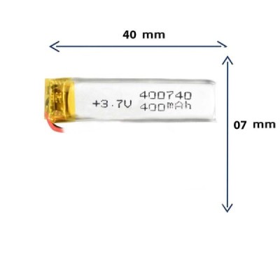 باتری لیتیوم پلیمری مدل 400740 با ظرفیت 400 MAH