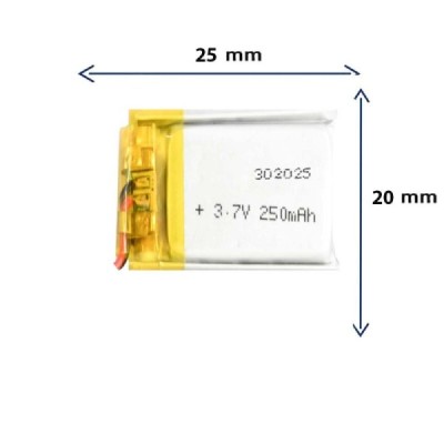 باتری لیتیوم پلیمری مدل 302025 با ظرفیت 250 MAH