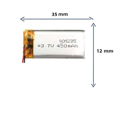 باتری لیتیوم پلیمری مدل 901235 با ظرفیت 450 MAH