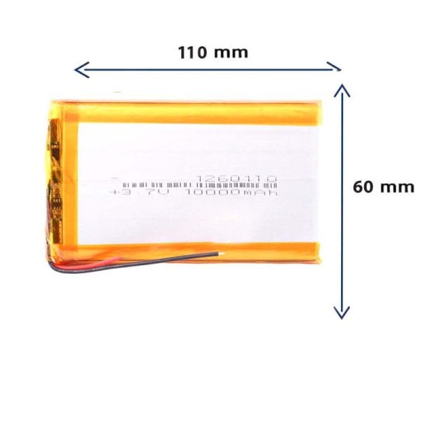 باتری لیتیوم پلیمری مدل 1260110 با ظرفیت 10000 MAH
